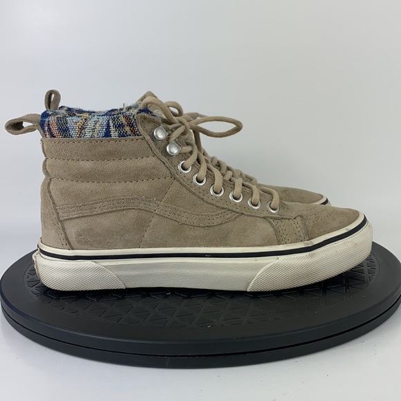 Vans Sk8-Hi Scotchgard Brown/White Suede Flannel Skate Shoes Women's Size  5 - Picture 4 of 12